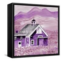 Purple Folk Art Barn-Cheryl Bartley-Framed Stretched Canvas