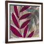 Purple Green Leaves 1-Kristin Emery-Framed Art Print