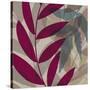 Purple Green Leaves 1-Kristin Emery-Stretched Canvas