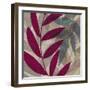 Purple Green Leaves 1-Kristin Emery-Framed Art Print