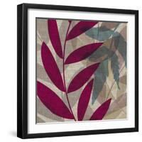 Purple Green Leaves 1-Kristin Emery-Framed Art Print