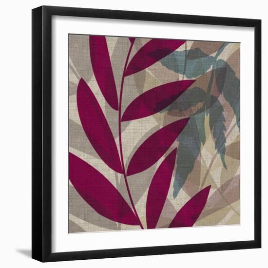 Purple Green Leaves 1-Kristin Emery-Framed Art Print