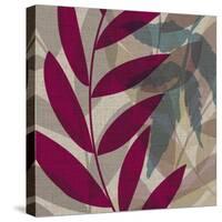 Purple Green Leaves 1-Kristin Emery-Stretched Canvas