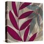 Purple Green Leaves 1-Kristin Emery-Stretched Canvas