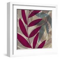 Purple Green Leaves 1-Kristin Emery-Framed Art Print