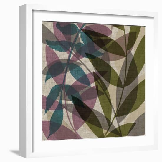 Purple Green Leaves-Kristin Emery-Framed Art Print