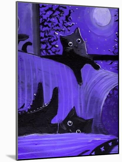 Purple Halloween Black Cats Witch Feet-sylvia pimental-Mounted Art Print