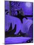 Purple Halloween Black Cats Witch Feet-sylvia pimental-Mounted Art Print