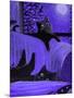 Purple Halloween Black Cats Witch Feet-sylvia pimental-Mounted Art Print