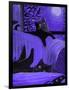 Purple Halloween Black Cats Witch Feet-sylvia pimental-Framed Art Print