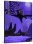 Purple Halloween Black Cats Witch Feet-sylvia pimental-Stretched Canvas