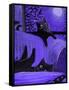 Purple Halloween Black Cats Witch Feet-sylvia pimental-Framed Stretched Canvas