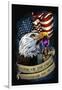 Purple Heart Eagle and Flag 01-FlyLand Designs-Framed Giclee Print