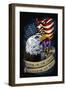 Purple Heart Eagle and Flag 01-FlyLand Designs-Framed Giclee Print