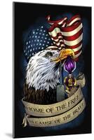 Purple Heart Eagle and Flag 01-FlyLand Designs-Mounted Giclee Print