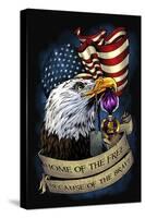 Purple Heart Eagle and Flag 01-FlyLand Designs-Stretched Canvas