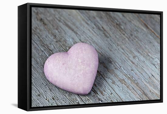 Purple Heart on Wood-Andrea Haase-Framed Stretched Canvas