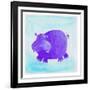 Purple Hippo-null-Framed Giclee Print