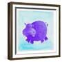 Purple Hippo-null-Framed Giclee Print