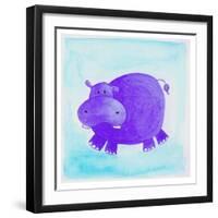 Purple Hippo-null-Framed Giclee Print