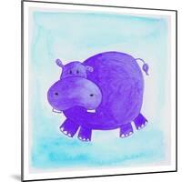 Purple Hippo-null-Mounted Giclee Print