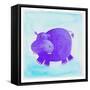 Purple Hippo-null-Framed Stretched Canvas