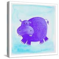 Purple Hippo-null-Stretched Canvas