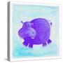 Purple Hippo-null-Stretched Canvas