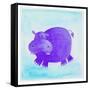 Purple Hippo-null-Framed Stretched Canvas