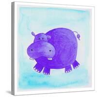 Purple Hippo-null-Stretched Canvas