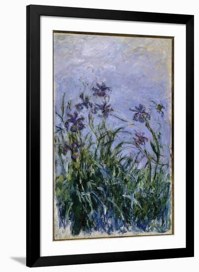 Purple Irises, 1914-17-Claude Monet-Framed Giclee Print