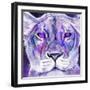 Purple Majestic Lion-Sheena Pike Art And Illustration-Framed Giclee Print