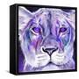 Purple Majestic Lion-Sheena Pike Art And Illustration-Framed Stretched Canvas