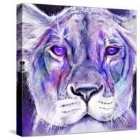 Purple Majestic Lion-Sheena Pike Art And Illustration-Stretched Canvas