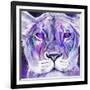 Purple Majestic Lion-Sheena Pike Art And Illustration-Framed Giclee Print