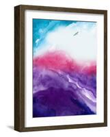 Purple Mountains and Eagle-Hallie Clausen-Framed Art Print