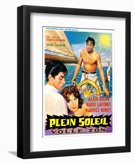 Purple Noon, Belgian Movie Poster, 1964-null-Framed Art Print