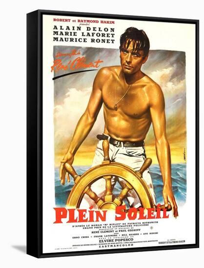 Purple Noon, French Movie Poster, 1964-null-Framed Stretched Canvas