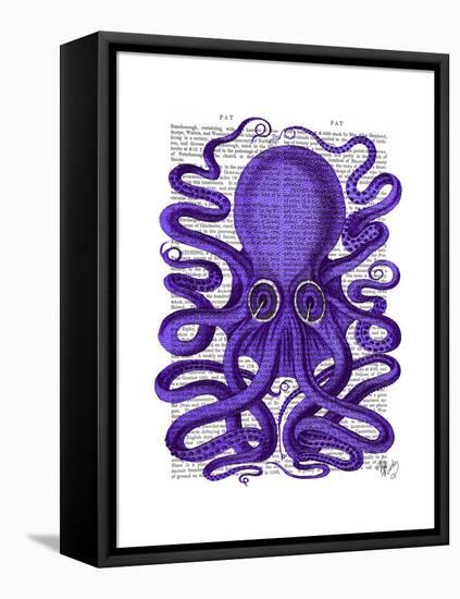 Purple Octopus-Fab Funky-Framed Stretched Canvas