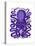 Purple Octopus-Fab Funky-Stretched Canvas