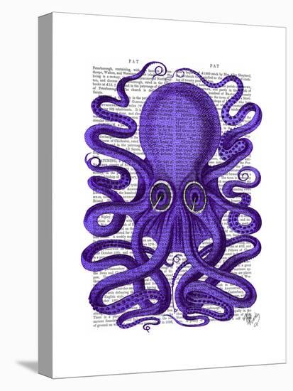 Purple Octopus-Fab Funky-Stretched Canvas