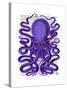 Purple Octopus-Fab Funky-Stretched Canvas