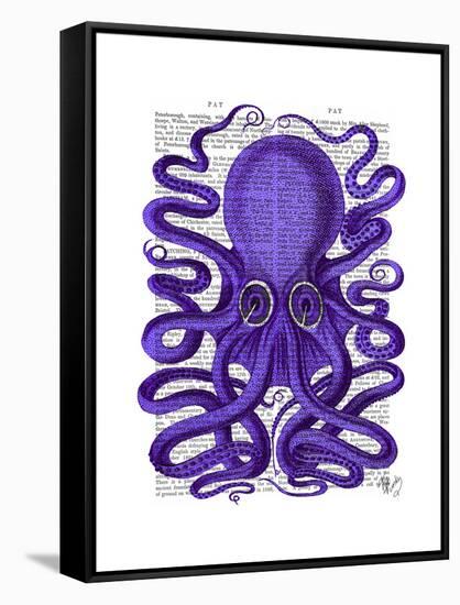 Purple Octopus-Fab Funky-Framed Stretched Canvas