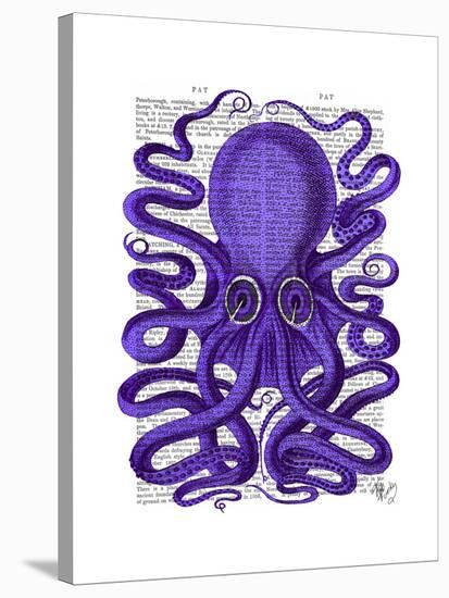 Purple Octopus-Fab Funky-Stretched Canvas