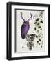 Purple Owl with Antlers-Fab Funky-Framed Art Print