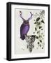 Purple Owl with Antlers-Fab Funky-Framed Art Print