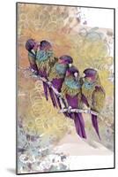 Purple Parrots-The Tangled Peacock-Mounted Giclee Print