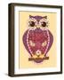 Purple Patchwork Owl-nad_o-Framed Art Print