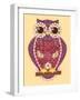 Purple Patchwork Owl-nad_o-Framed Art Print