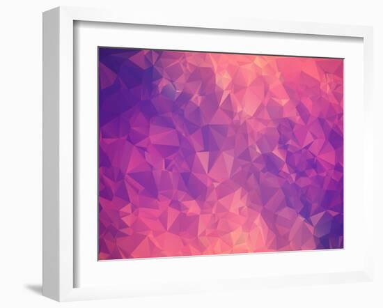 Purple Pink Abstract Background Polygon-Talashow-Framed Art Print